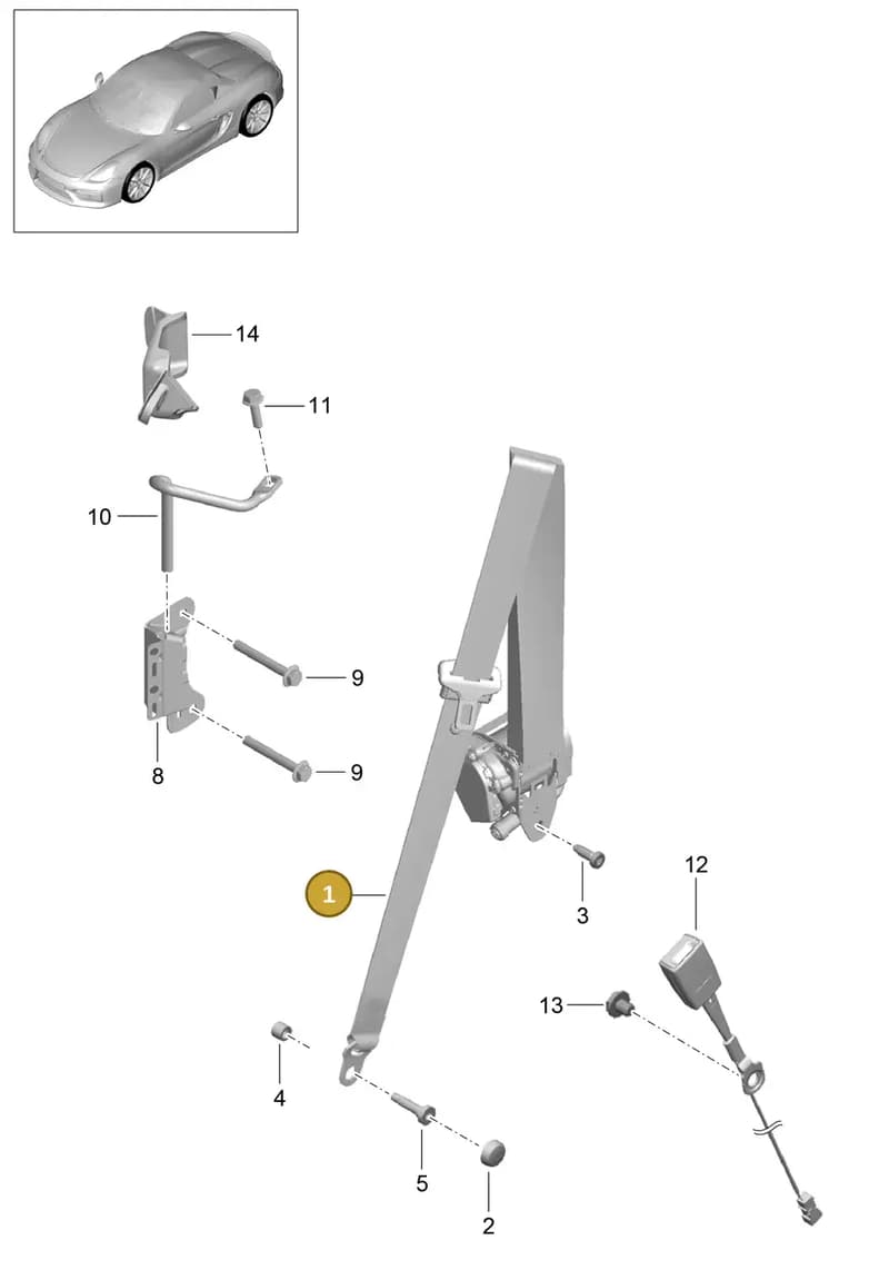 98158014901 — Porsche Boxster Spyder (2015-2016) diagram p46812000, position 1