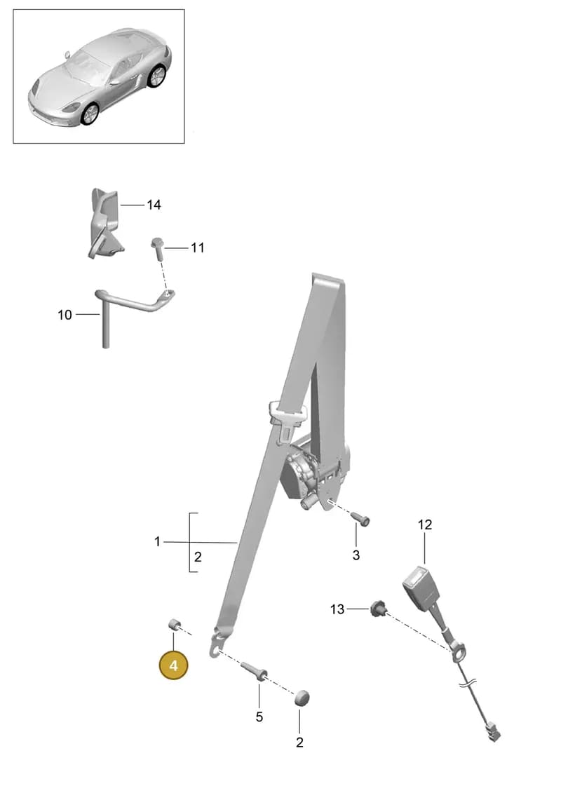 98158021301 — Porsche Cayman (2016-2019) diagram p50812000, position 4
