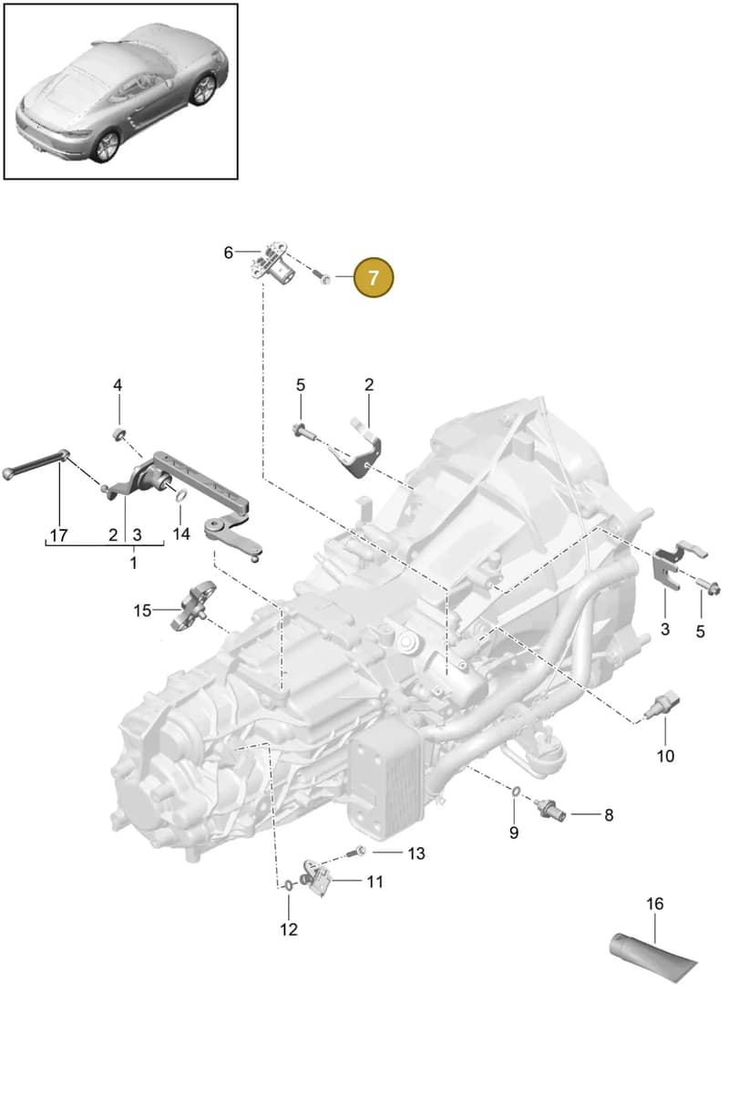 98160680100 — Porsche Cayman (2016-2019) diagram p50302010, position 7