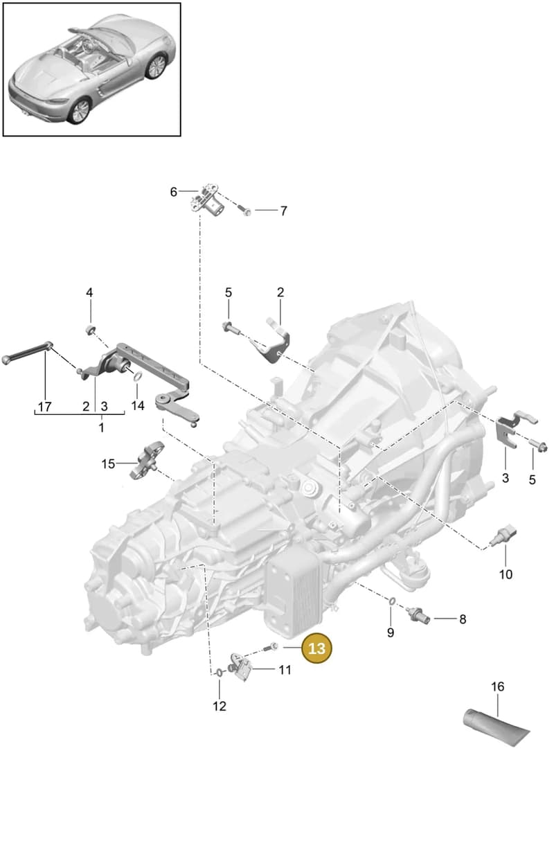 98160680300 — Porsche Boxster (2016-2019) diagram p48302010, position 13