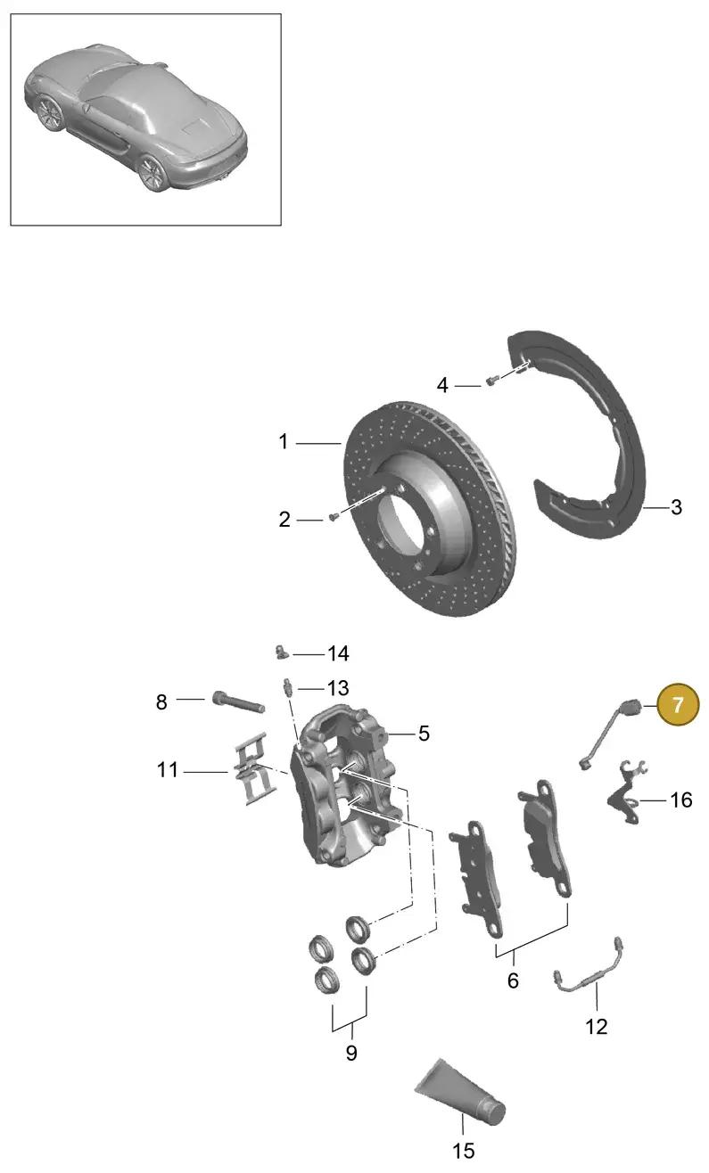 98160916300 — Porsche Boxster (2012-2016) diagram p39603000, position 7