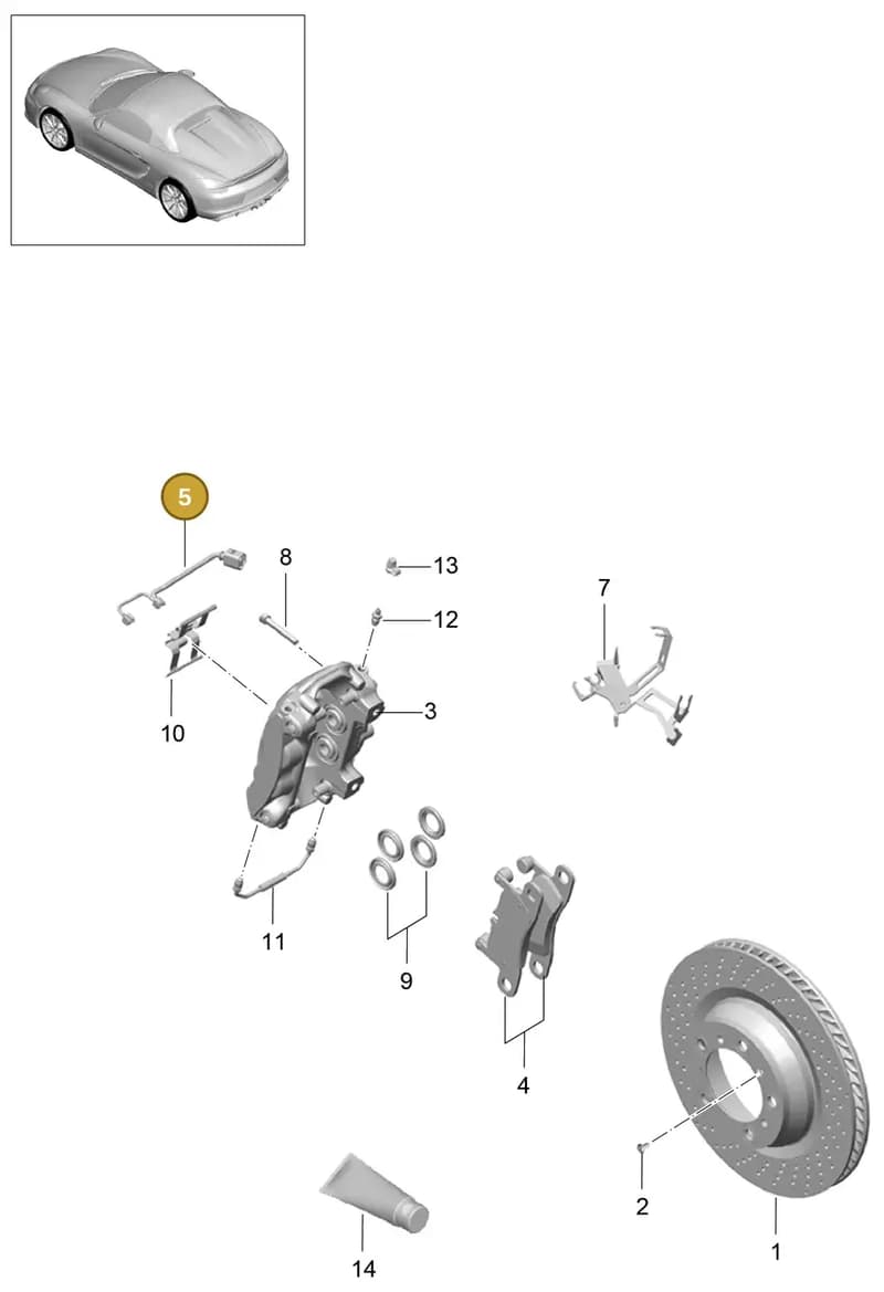 98160916300 — Porsche Boxster Spyder (2015-2016) diagram p46603000, position 5