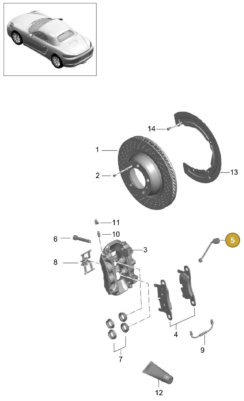 98160916300 — Porsche Boxster (2016-2019) diagram p48603000, position 5