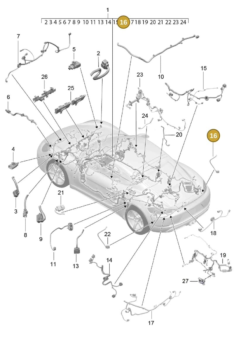 98161293300 — Porsche Cayman (2016-2019) diagram p50902010, position 16