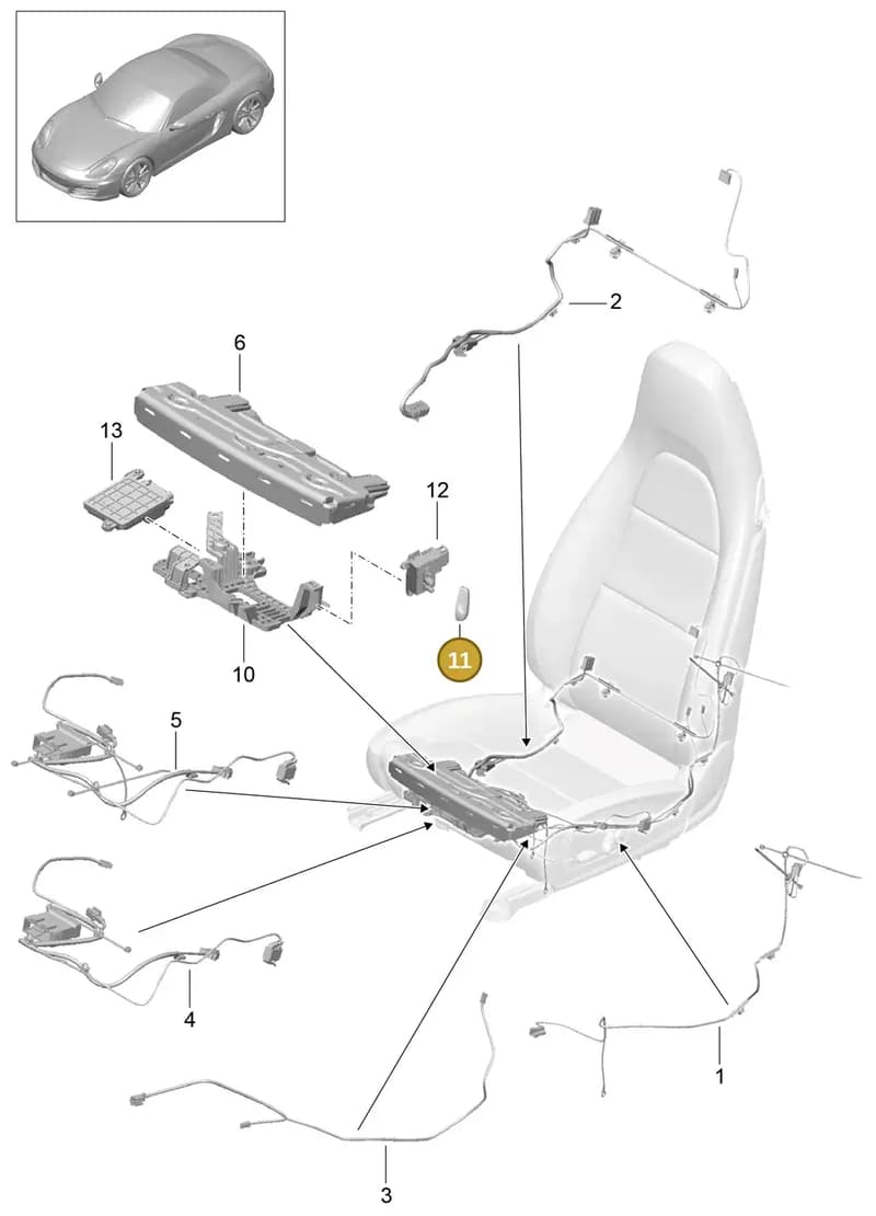 981613713001E0 — Porsche Boxster (2012-2016) diagram p39817025, position 11