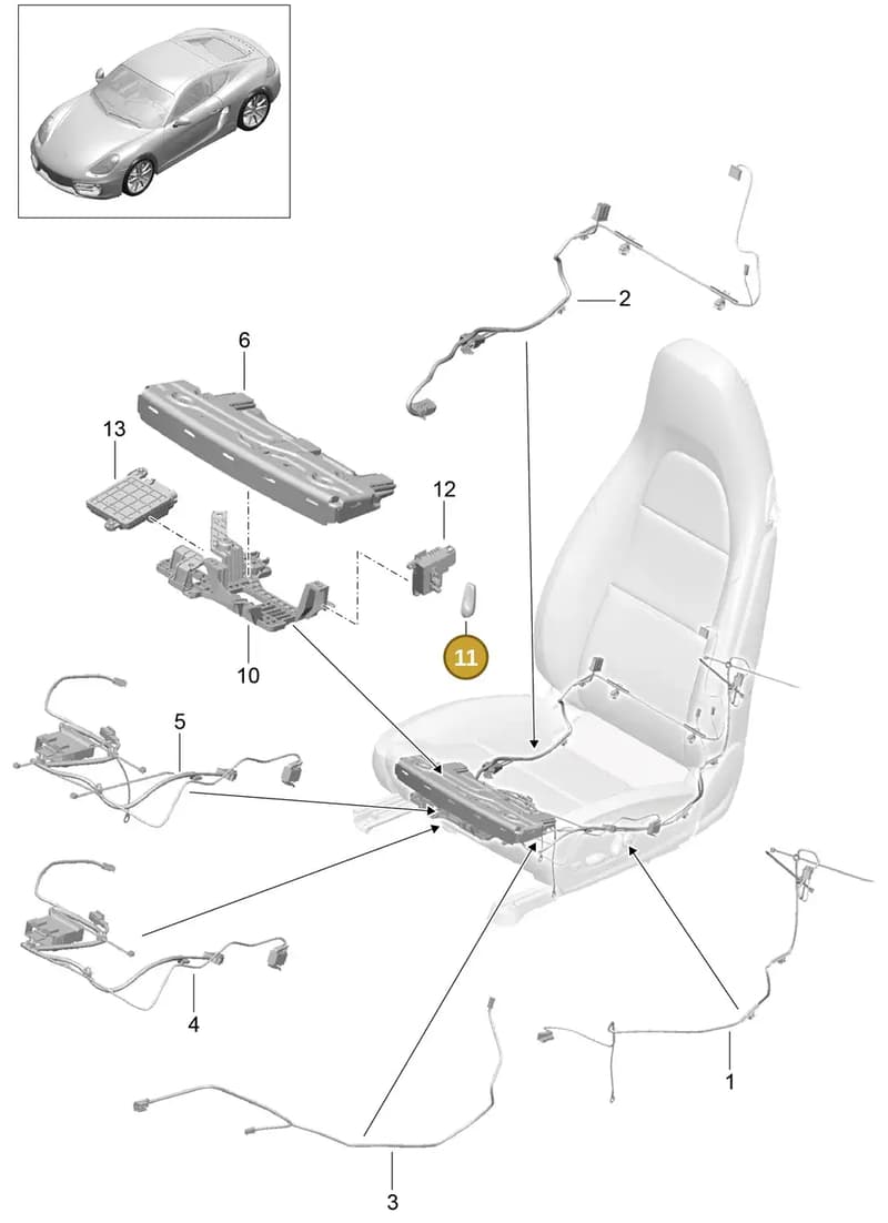 981613713001E0 — Porsche Cayman (2013-2016) diagram p40817025, position 11