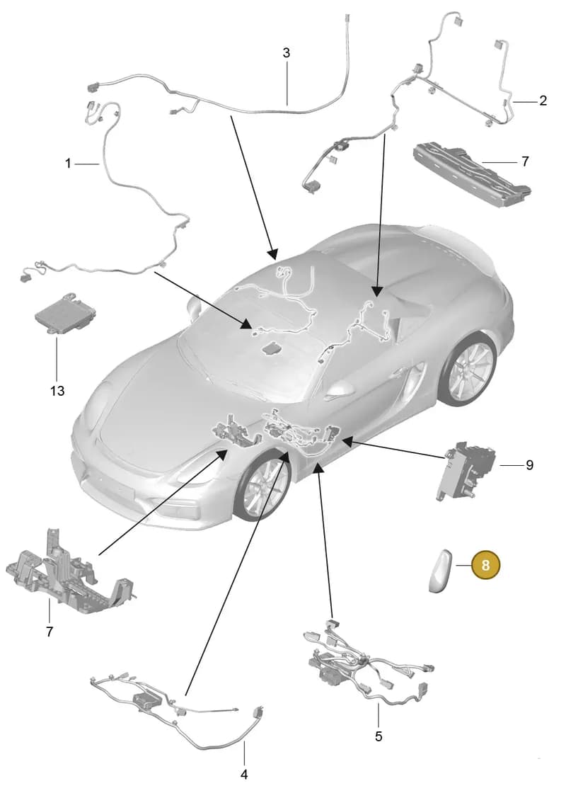 981613713001E0 — Porsche Boxster Spyder (2015-2016) diagram p46817025, position 8