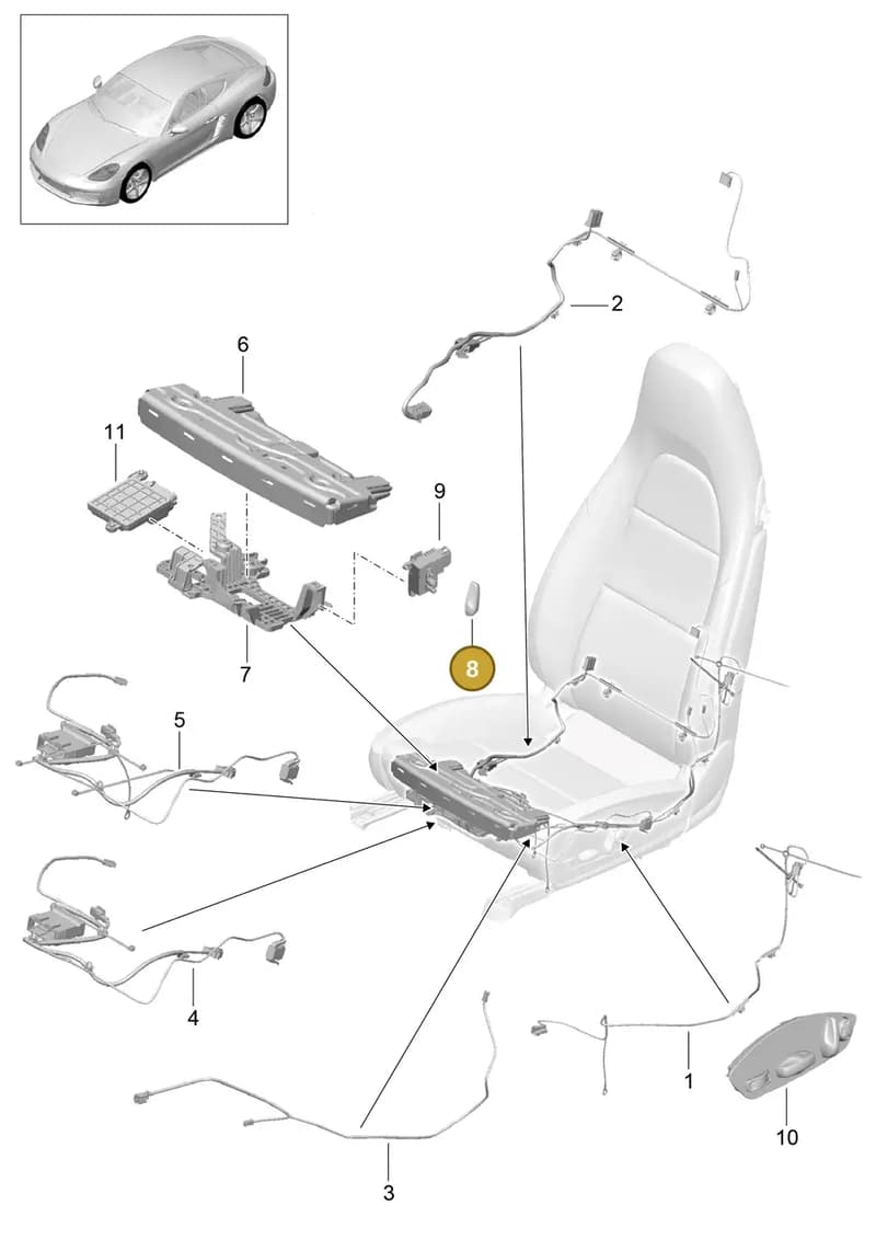 981613713001E0 — Porsche Cayman (2016-) diagram p50817025, position 8