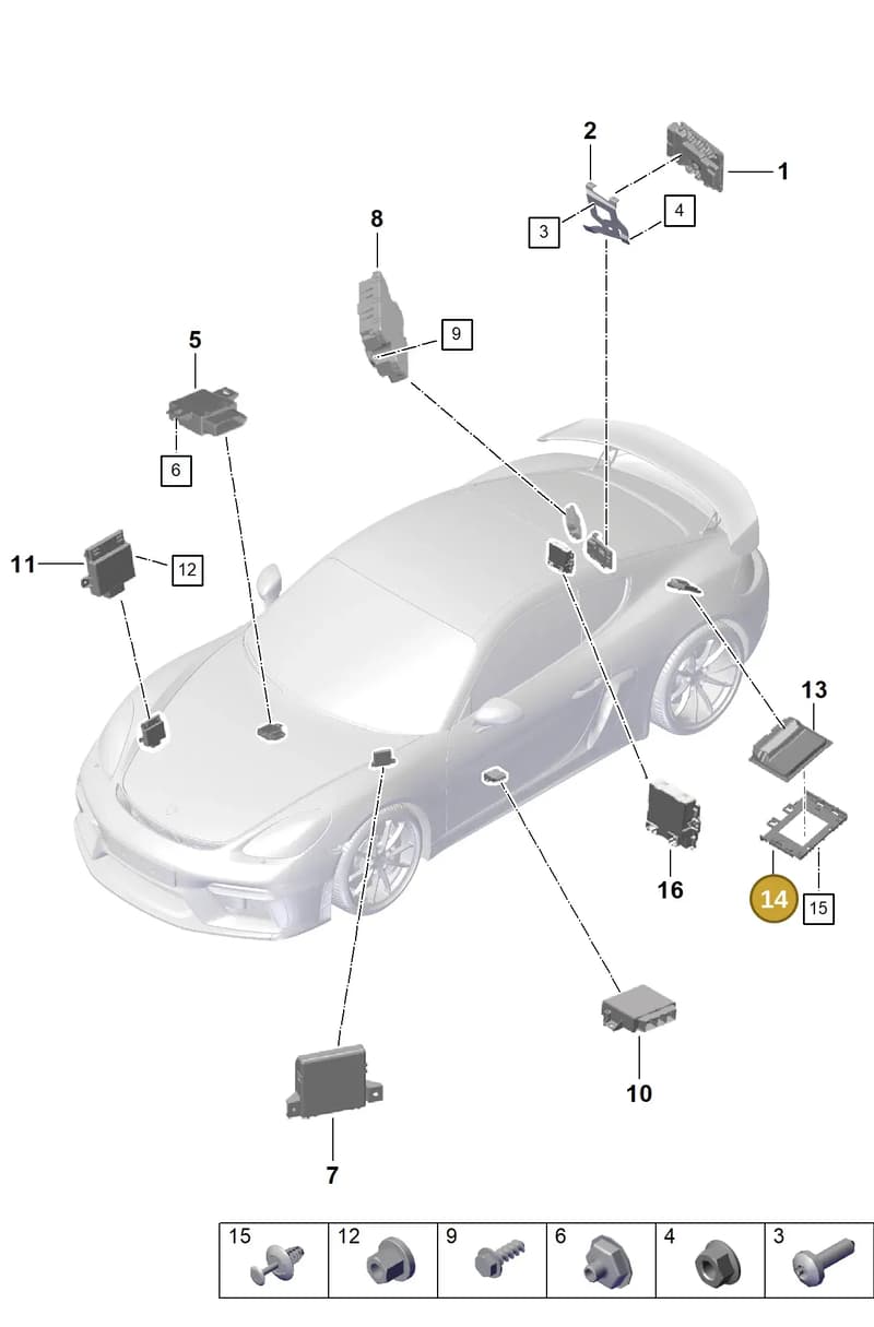 98161825502 — Porsche Cayman (2019-2022) diagram p55901030, position 14