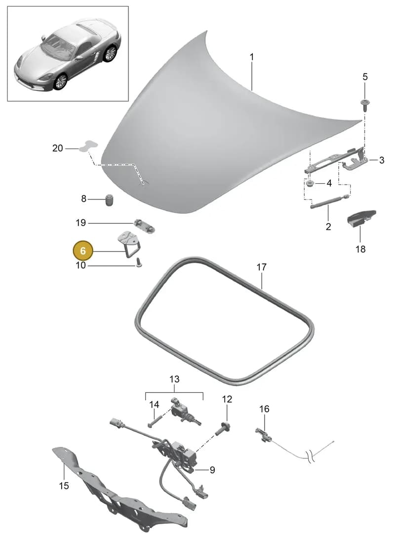 98162411800 — Porsche Boxster (2016-2019) diagram p48803000, position 6