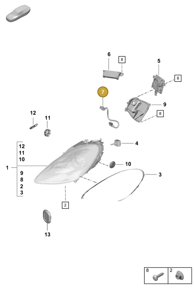 98163132310 — Porsche Boxster Spyder (2019-2020) diagram p55905000, position 7