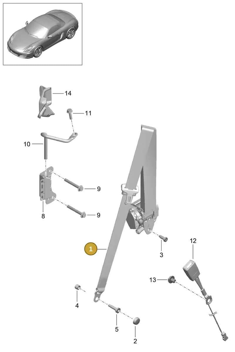 98180303303M6B — Porsche Boxster (2012-2016) diagram p39812000, position 1