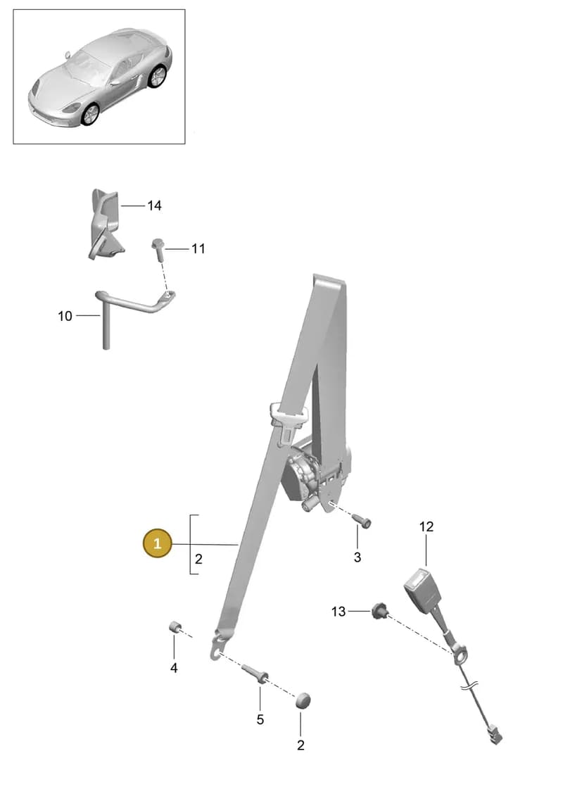 98180303305OL8 — Porsche Cayman (2016-2019) diagram p50812000, position 1