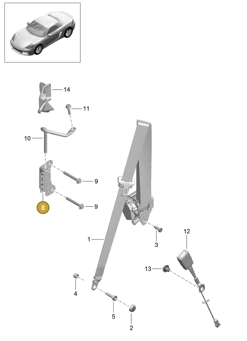 98180358200 — Porsche Boxster (2016-2019) diagram p48812000, position 8