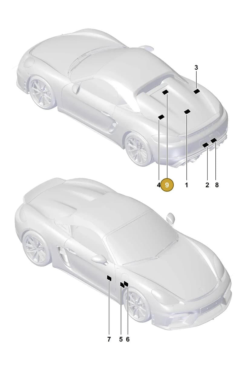 982010011J — Porsche Boxster Spyder (2019-2020) diagram p54001050, position 9
