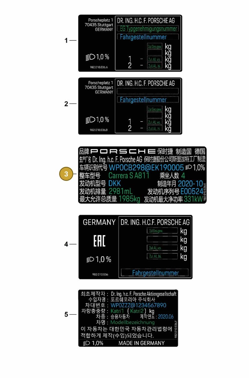 982010536E — Porsche Boxster (2016-2019) diagram p50003030, position 3