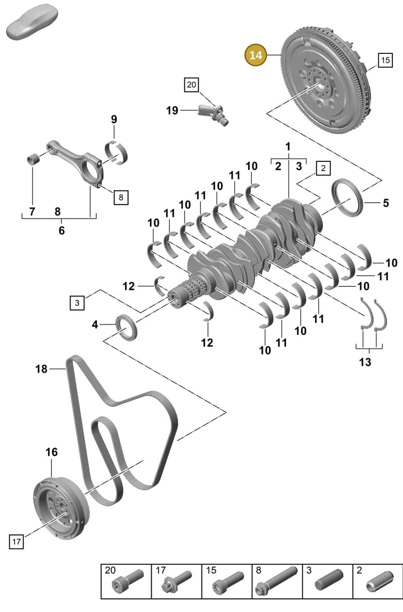 982105264B — Porsche Boxster Spyder (2019-2020) diagram p55102000, position 14