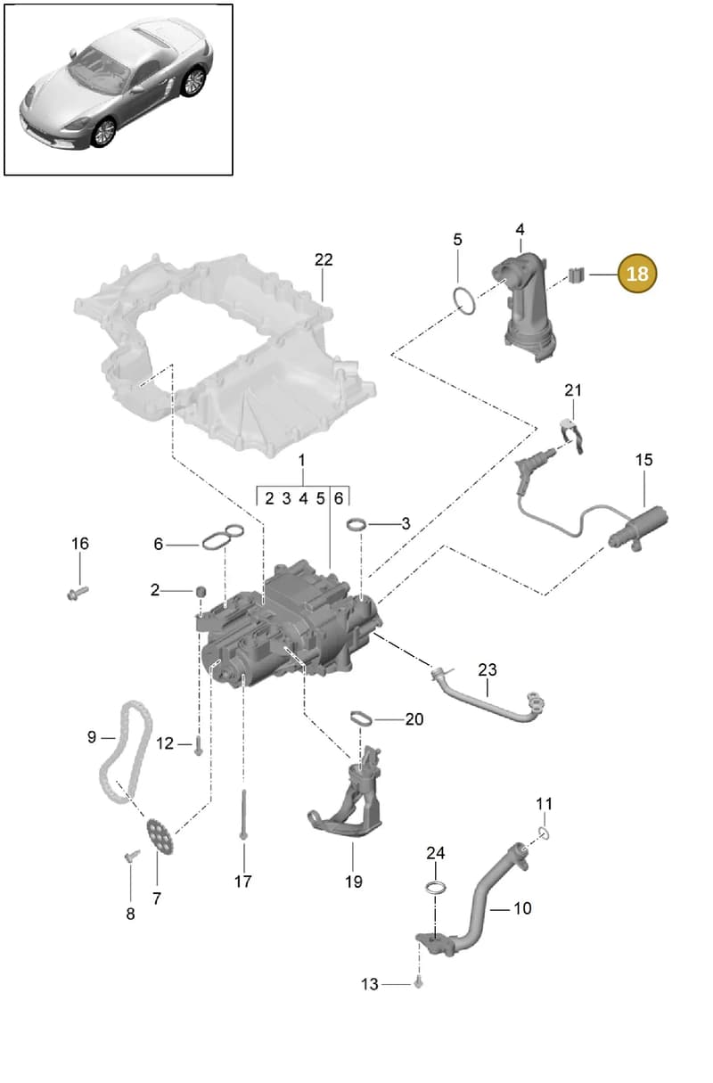 982115308A — Porsche Boxster (2016-2019) diagram p48104000, position 18