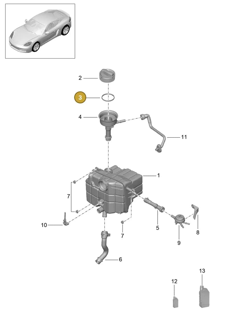982121197C — Porsche Cayman (2016-2019) diagram p50105020, position 3