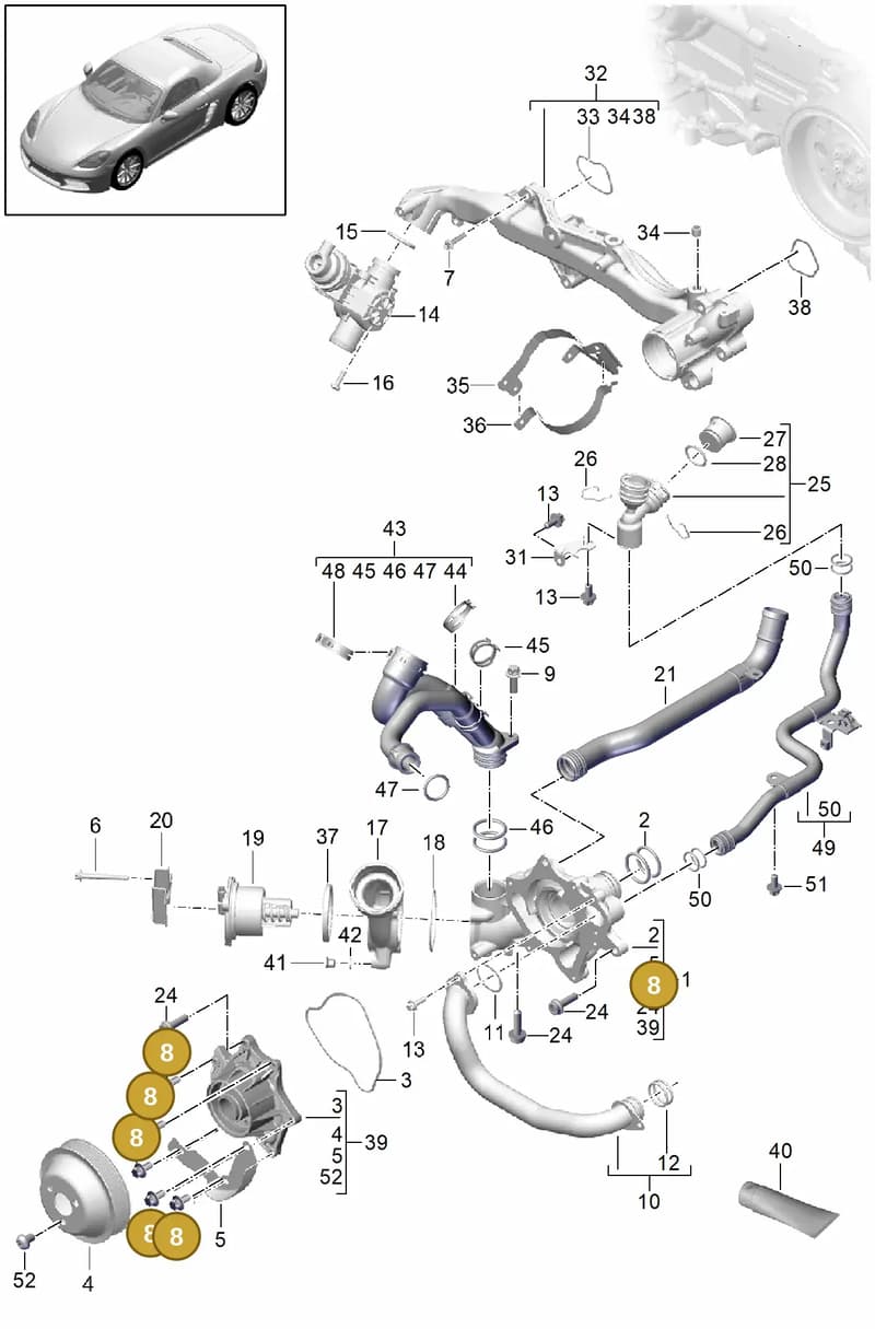 982121233B — Porsche Boxster (2016-2019) diagram p48105000, position 8
