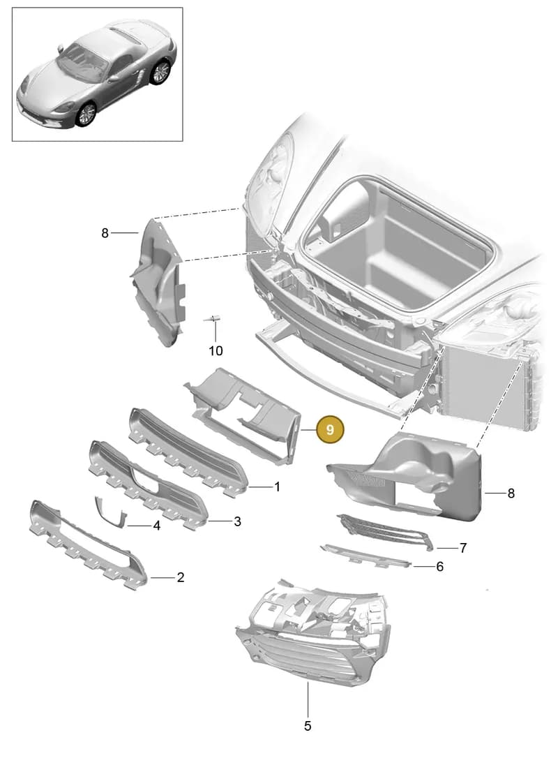982121291AOK1 — Porsche Boxster (2016-2019) diagram p48802010, position 9