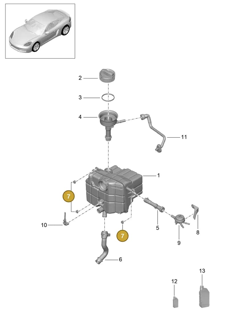 982121383B — Porsche Cayman (2016-2019) diagram p50105020, position 7
