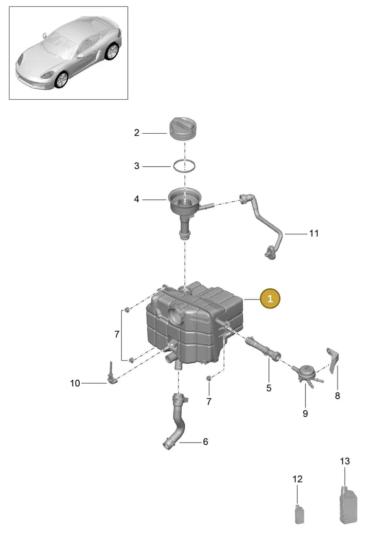 982121407C — Porsche Cayman (2016-2019) diagram p50105020, position 1