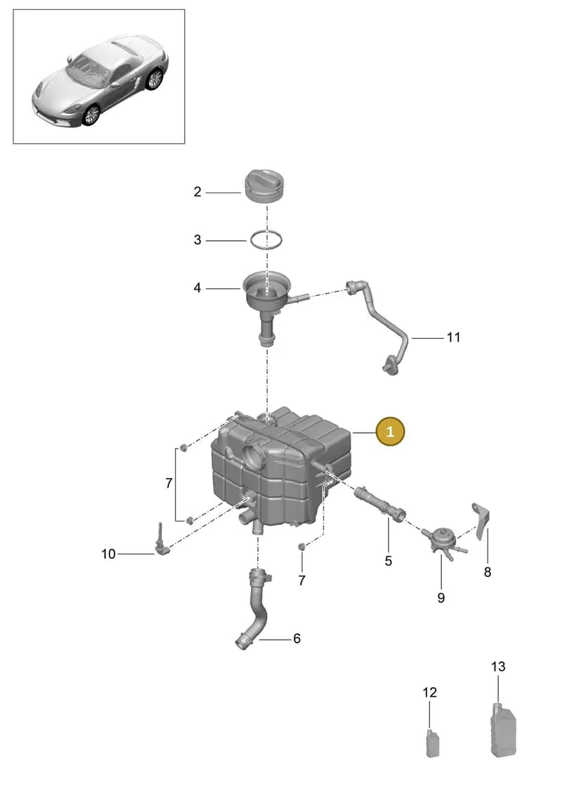 982121407C — Porsche Boxster (2016-2019) diagram p48105020, position 1