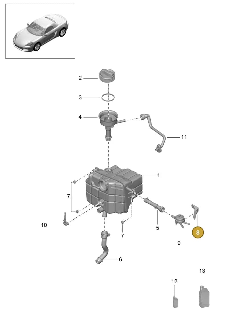 982121412A — Porsche Boxster (2016-2019) diagram p48105020, position 8