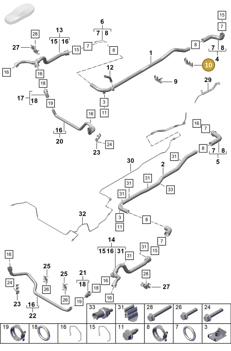 982121522 — Porsche Boxster Spyder (2019-2020) diagram p55105300, position 10