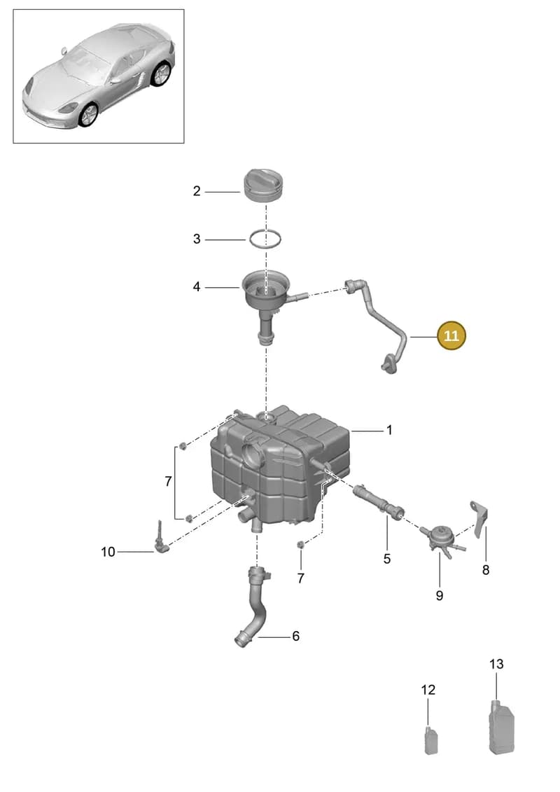 982121533F — Porsche Cayman (2016-2019) diagram p50105020, position 11