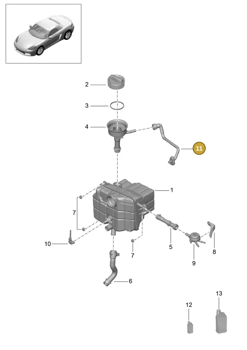 982121533F — Porsche Boxster (2016-2019) diagram p48105020, position 11