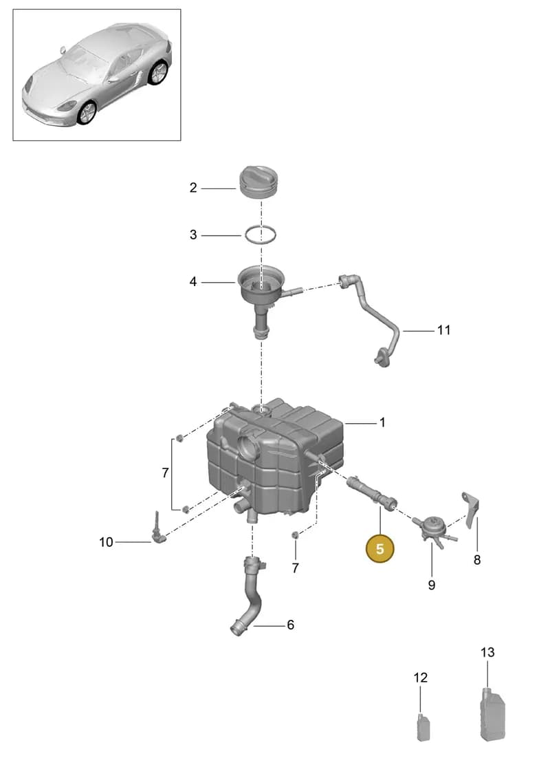 982121637A — Porsche Cayman (2016-2019) diagram p50105020, position 5
