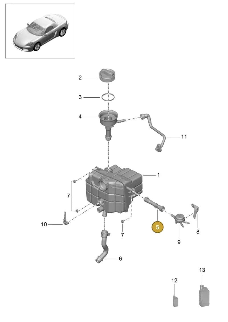 982121637A — Porsche Boxster (2016-2019) diagram p48105020, position 5