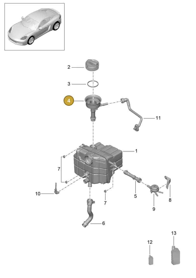 982121725 — Porsche Cayman (2016-2019) diagram p50105020, position 4