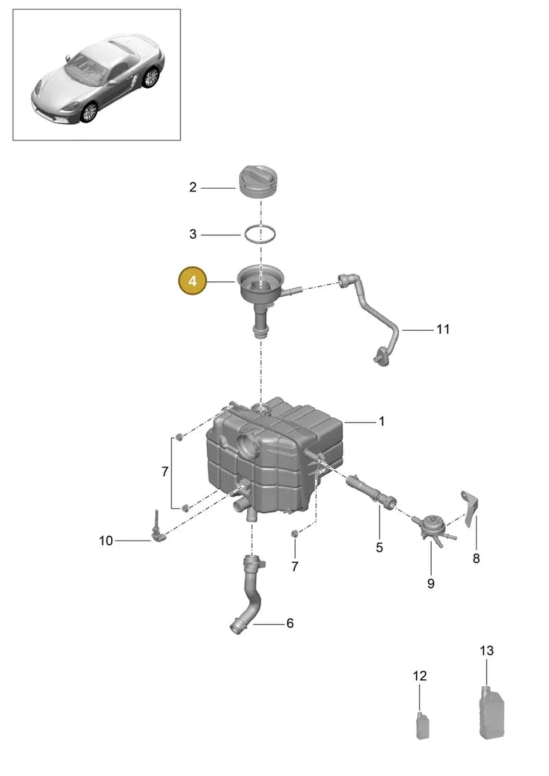 982121725 — Porsche Boxster (2016-2019) diagram p48105020, position 4
