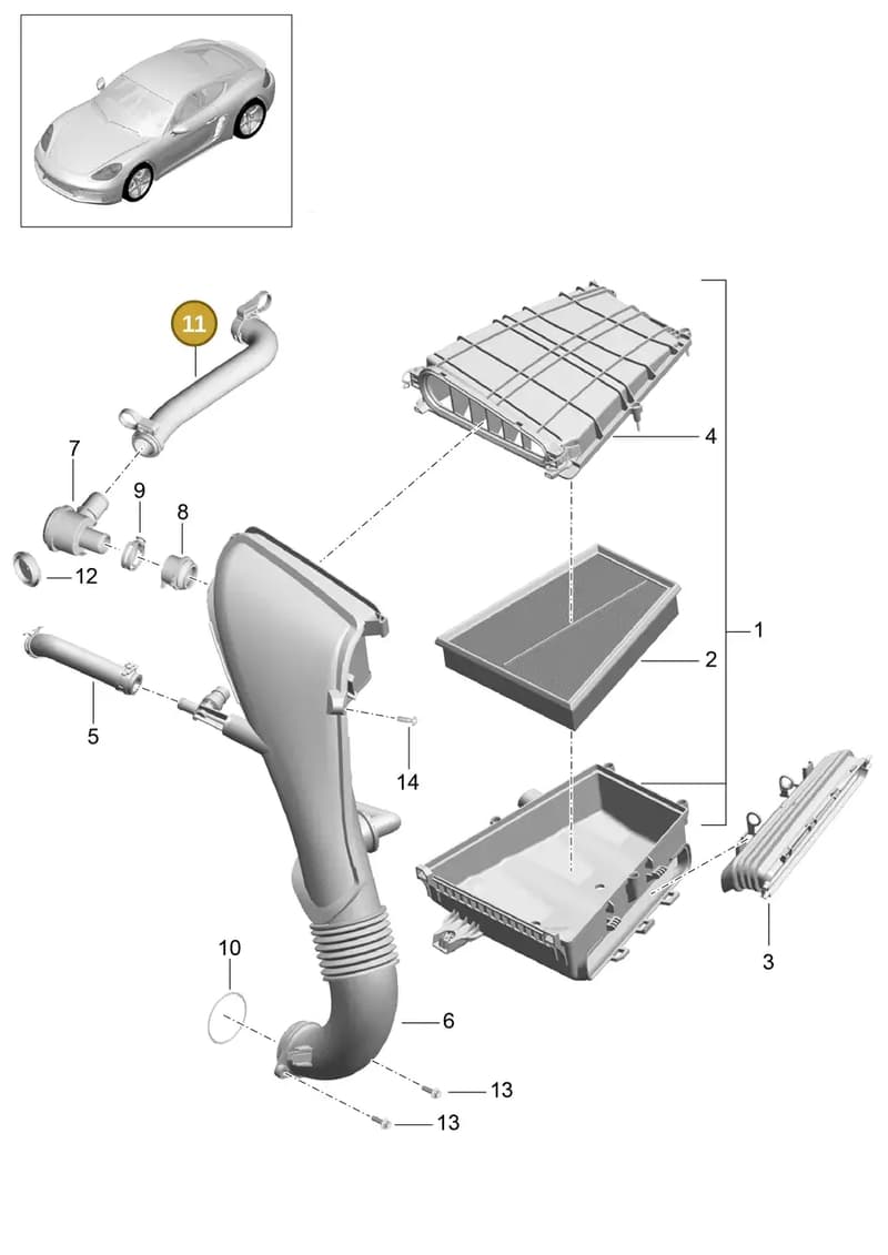 982129453 — Porsche Cayman (2016-2019) diagram p50106000, position 11