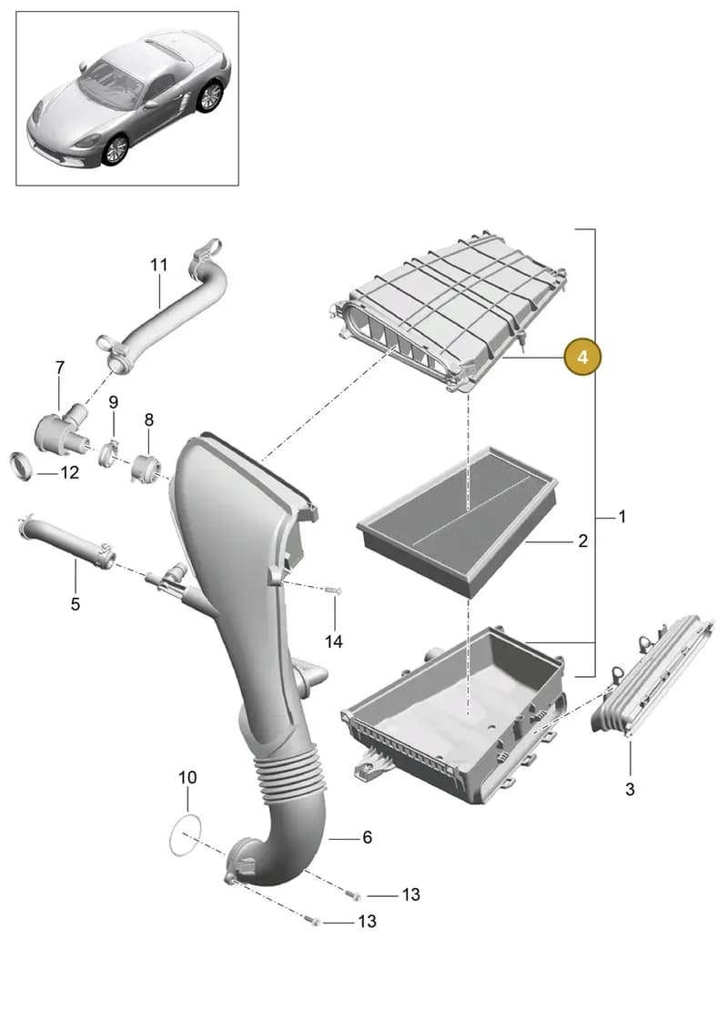 982129613A — Porsche Boxster (2016-2019) diagram p48106000, position 4