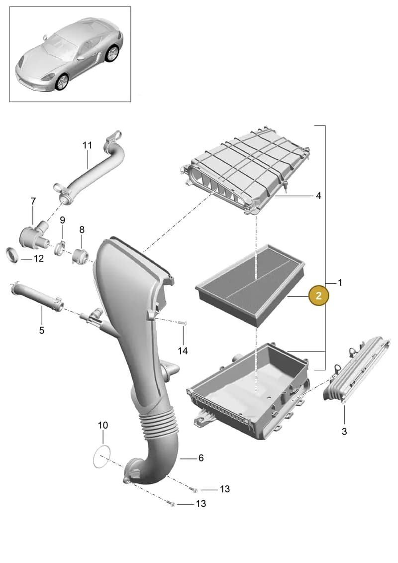 982129620B — Porsche Cayman (2016-2019) diagram p50106000, position 2