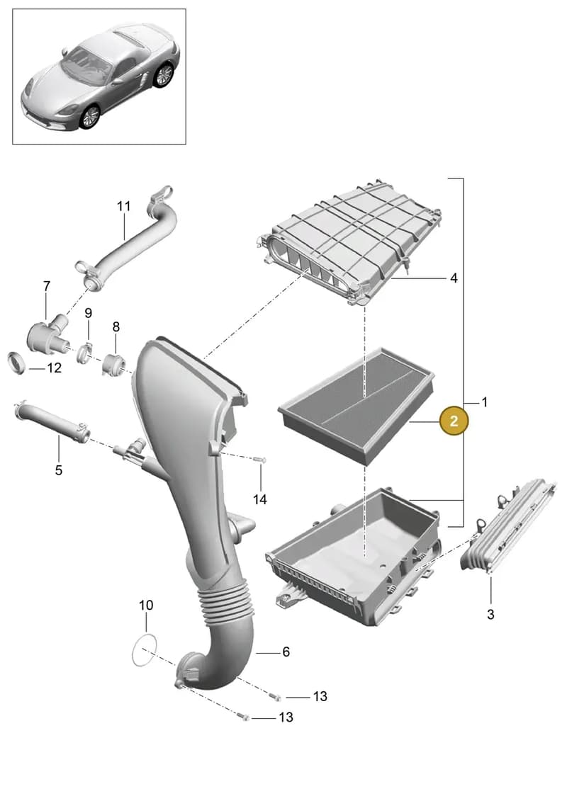 982129620B — Porsche Boxster (2016-2019) diagram p48106000, position 2