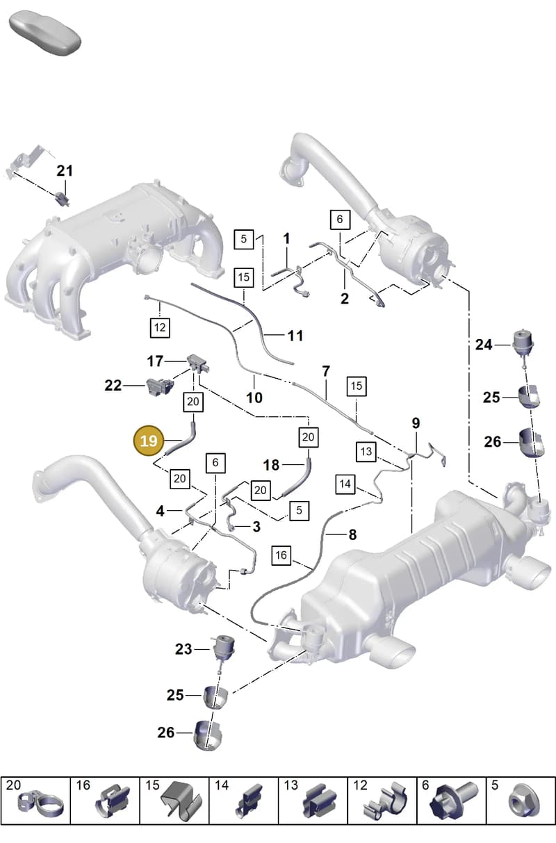 982131191B — Porsche Boxster Spyder (2019-2020) diagram p55202200, position 19