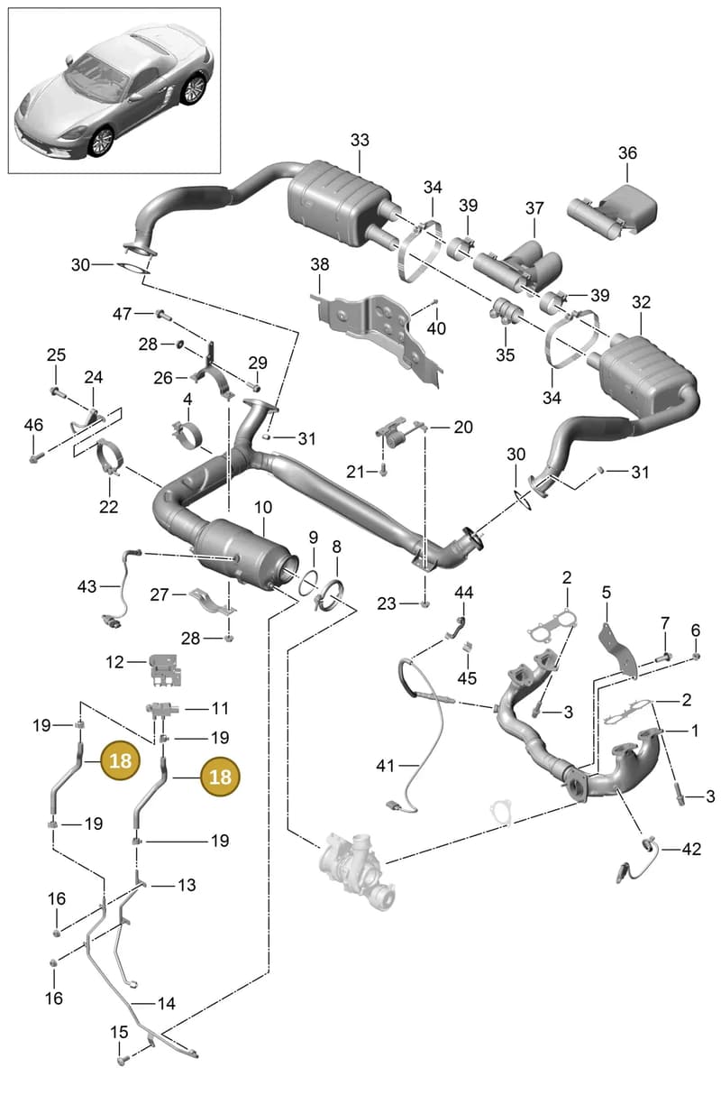 982131191F — Porsche Boxster (2016-2019) diagram p48000001, position 18