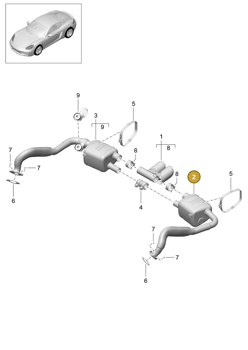 982251051L — Porsche Cayman (2016-2019) diagram p50202010, position 2