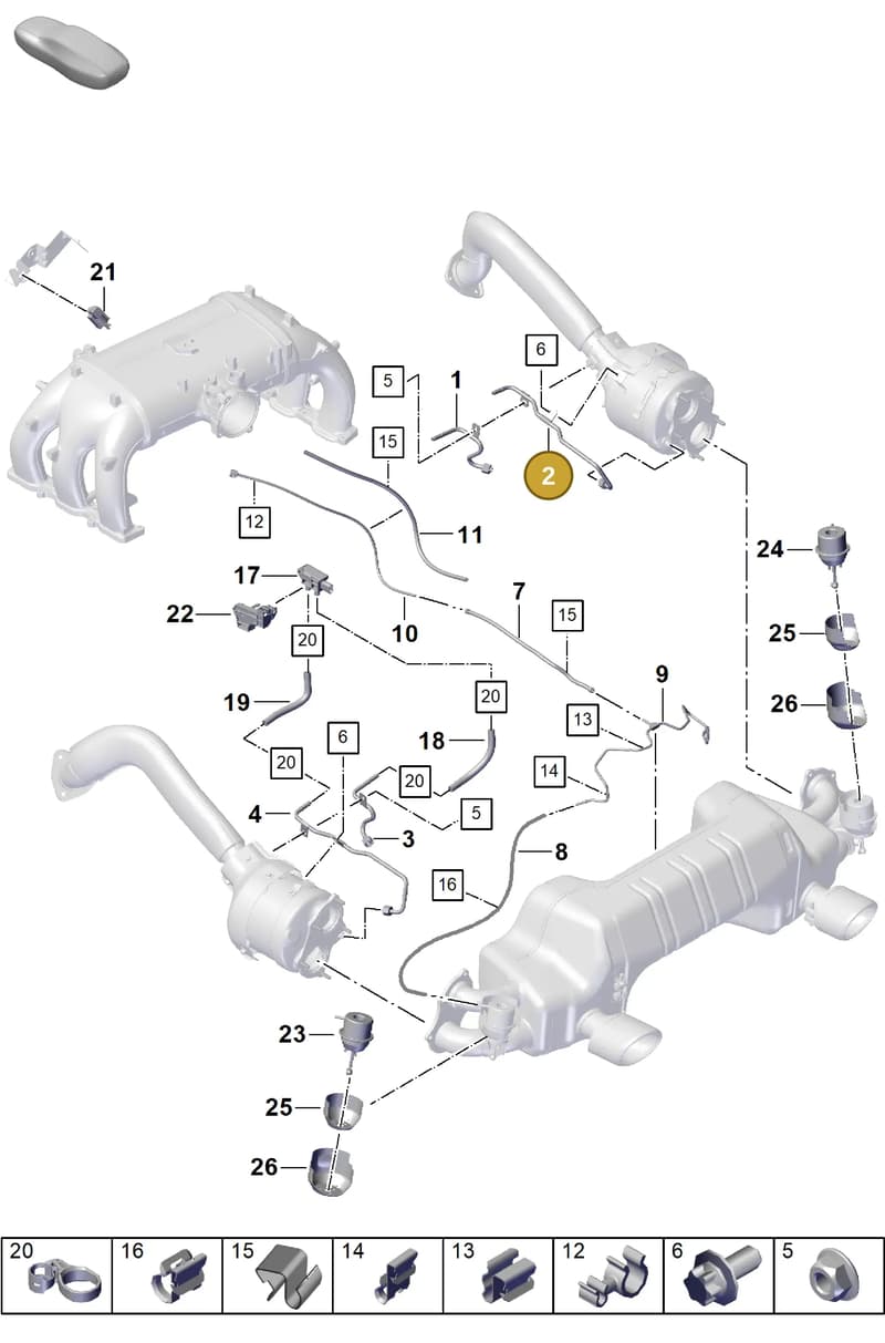 982251170 — Porsche Boxster Spyder (2019-2020) diagram p55202200, position 2