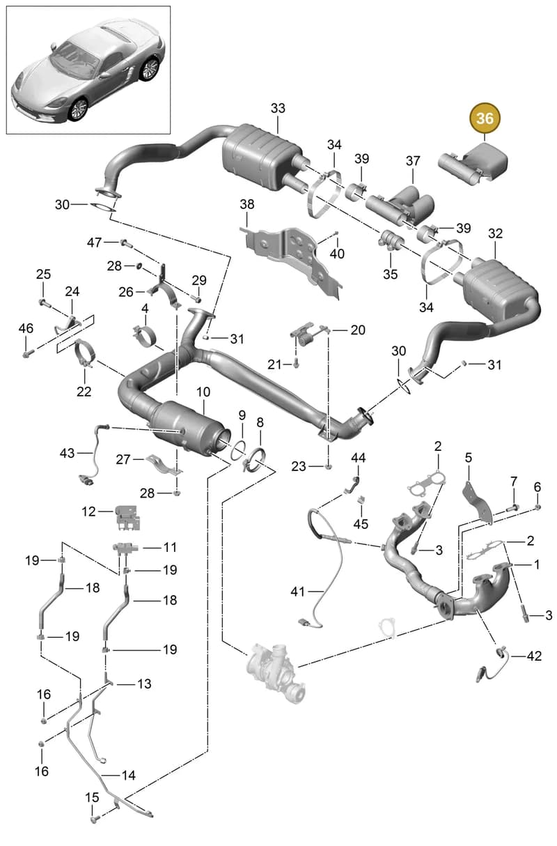 982251187AG — Porsche Boxster (2016-2019) diagram p48000001, position 36