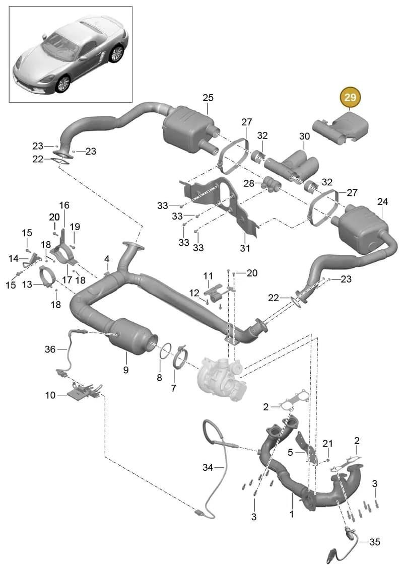 982251187AG — Porsche Boxster (2016-2019) diagram p48202000, position 29