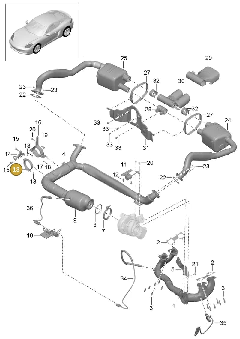 982251187AJ — Porsche Boxster (2016-2019) diagram p50202000, position 13