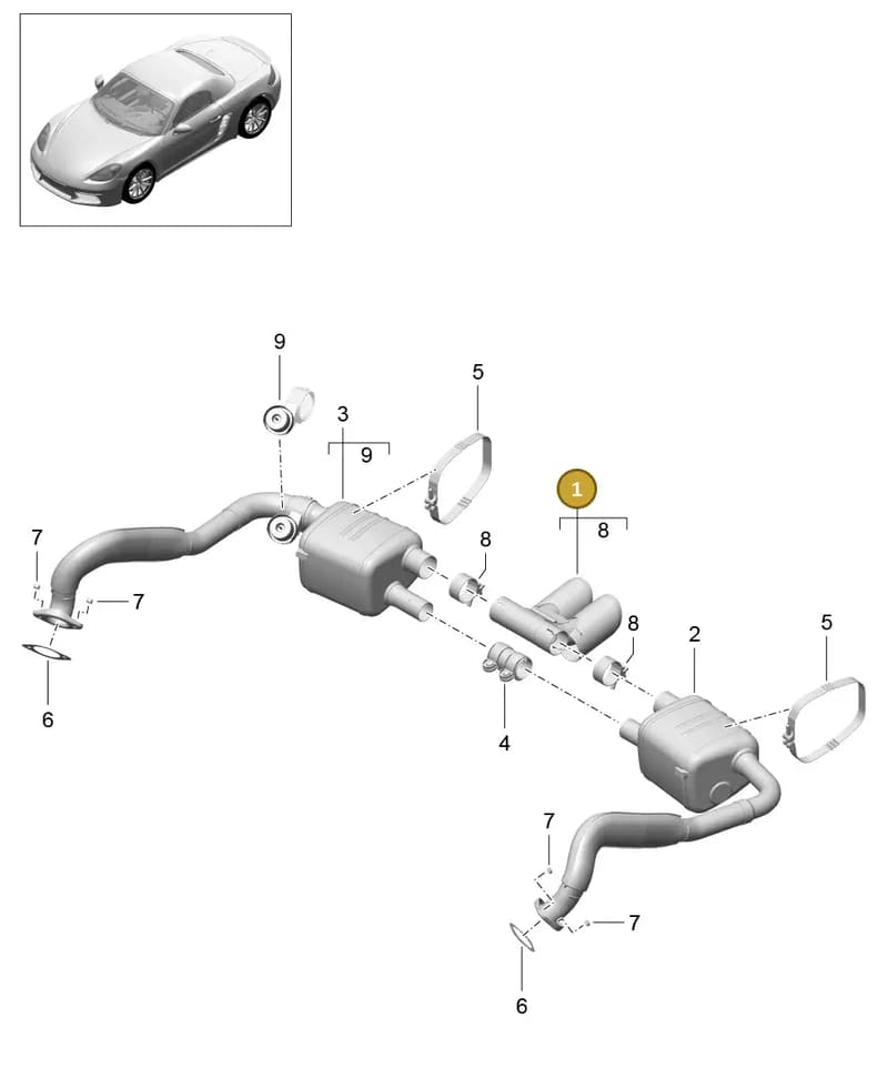 982251187R — Porsche Boxster (2016-2019) diagram p48202010, position 1
