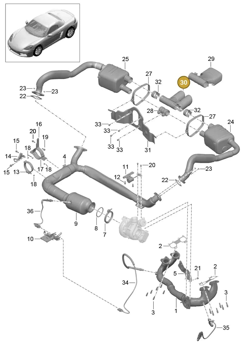 982251187R — Porsche Boxster (2016-2019) diagram p48202000, position 30