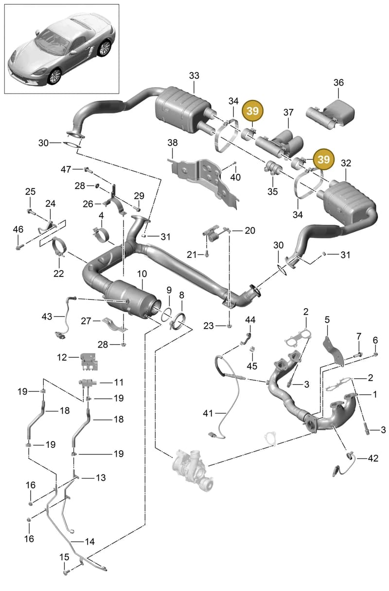982251189 — Porsche Boxster (2016-2019) diagram p48000001, position 39